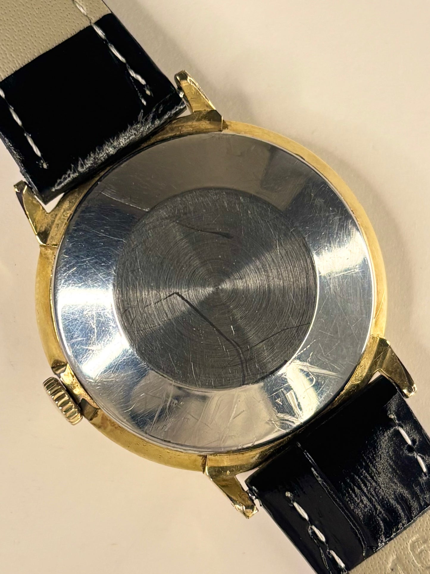 SMITHS Astral Vintage 1970’s Men’s Manual Linen Dial Gold Dress Watch