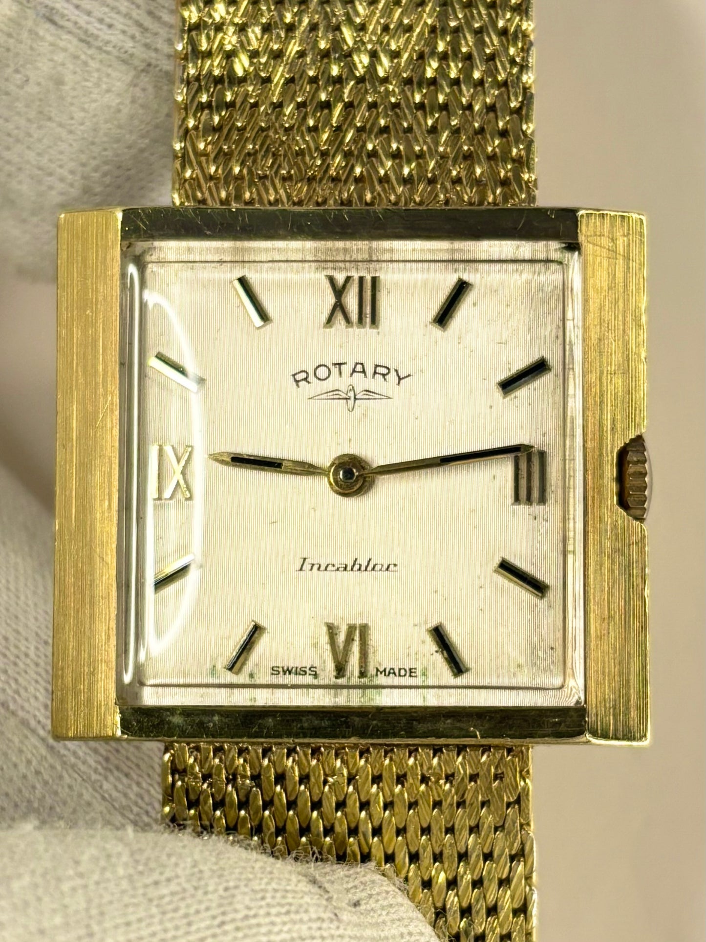 ROTARY Vintage 1960’s *BOX&PAPERS* Men’s Manual Integrated Gold Watch