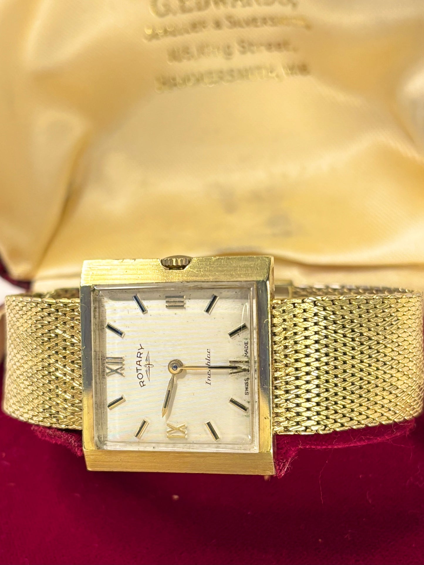 ROTARY Vintage 1960’s *BOX&PAPERS* Men’s Manual Integrated Gold Watch
