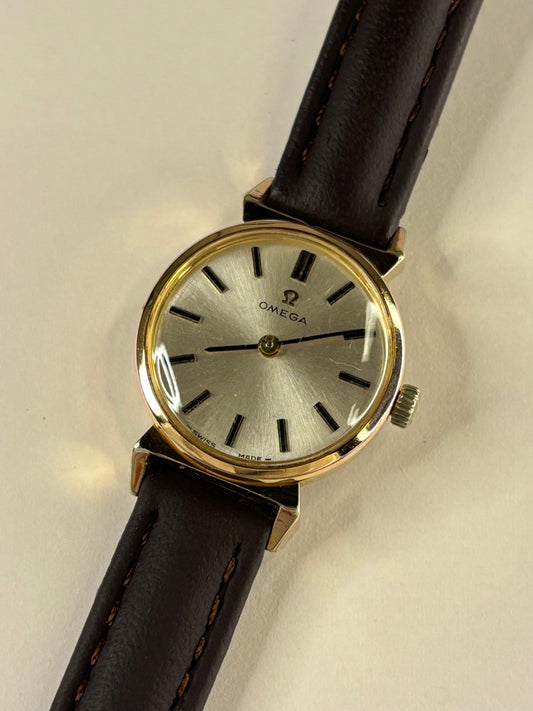 Vintage Omega ladies Ref. 620 gold plated 1966 timekeeper showcasing elegant Swiss watch design