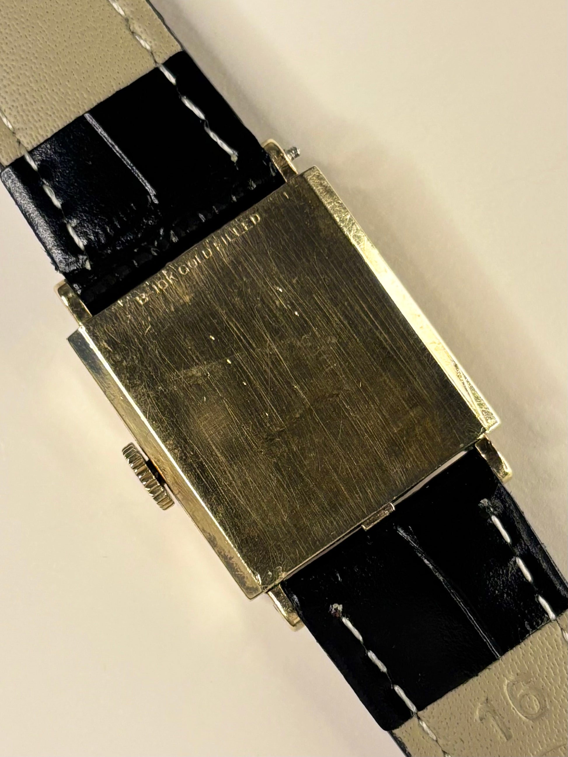 Bulova 1951 manual wind men’s watch with 10K gold filled case and white dial