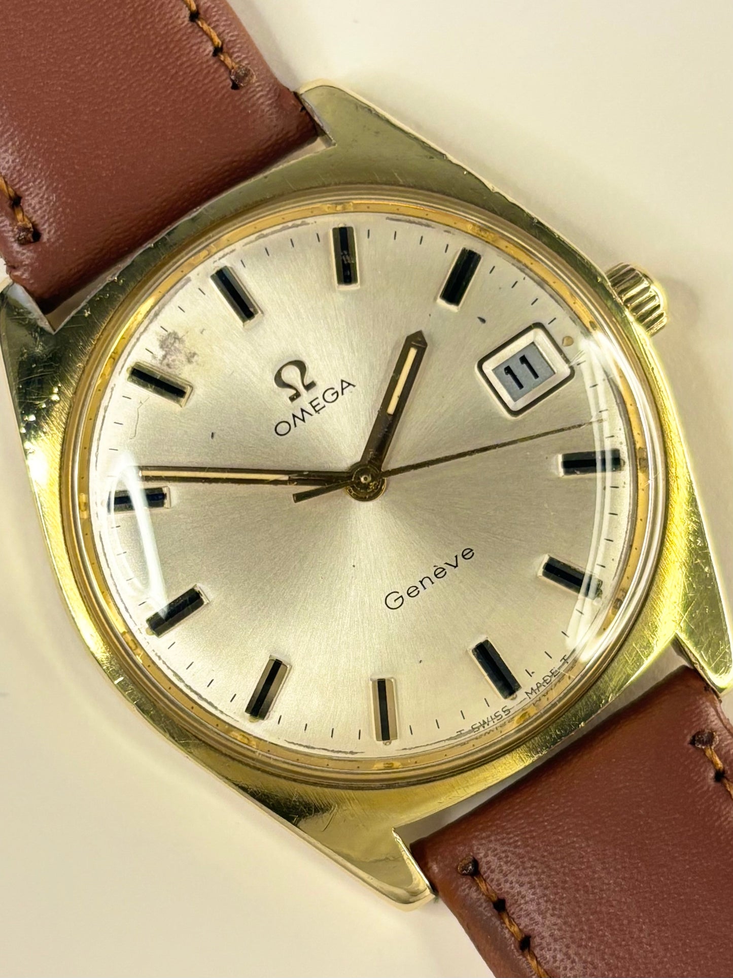 1970 Omega Genève timepiece ref. 136.041 — 35mm gold-plated case, calibre 613 manual wind timekeeper in superb condition