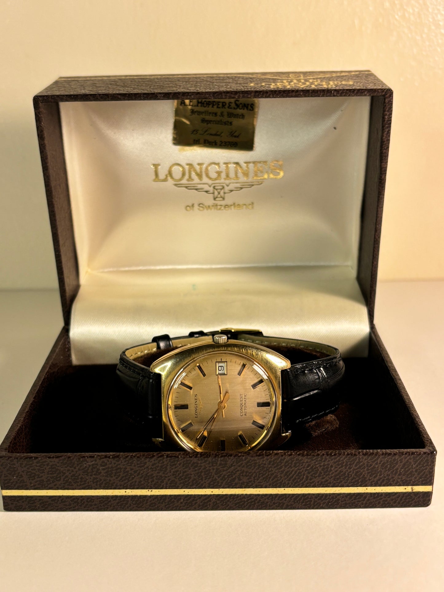 Longines Conquest Gold Plated Automatic Date Watch L633.1 with Papers and Box