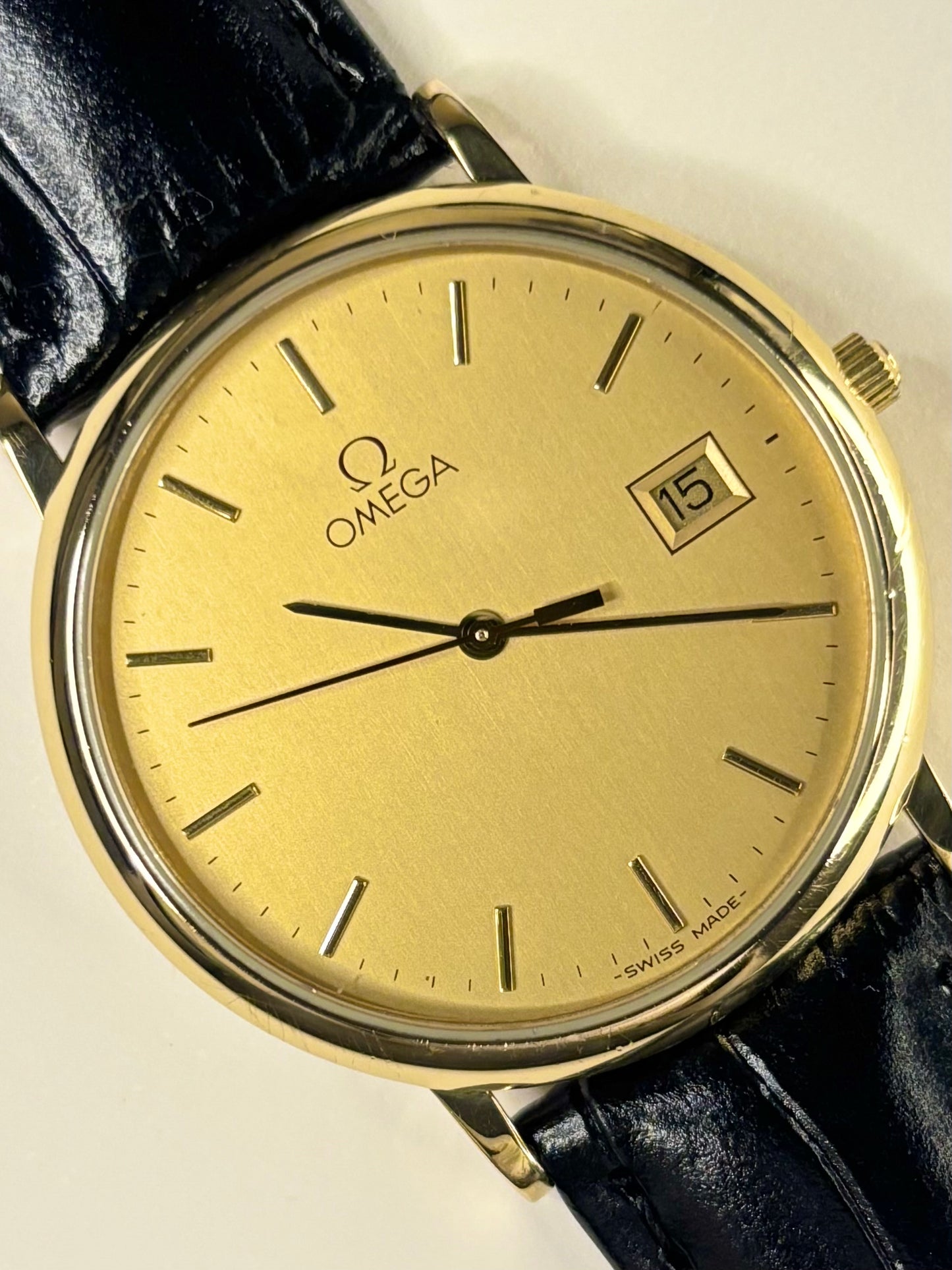 OMEGA De Ville *+PAPERS* Vintage Men’s Date Gold Dress Watch - 396.1012