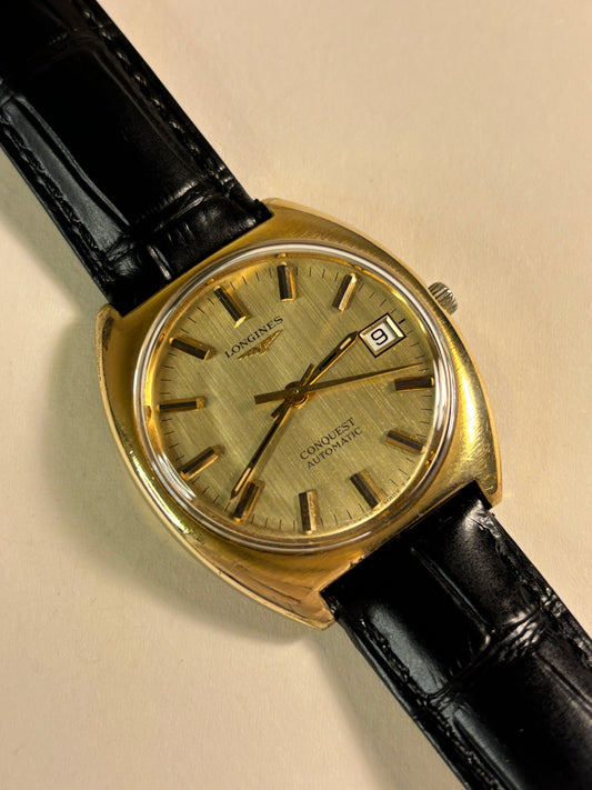 Longines Conquest Gold Plated Automatic Date Watch L633.1 with Papers and Box