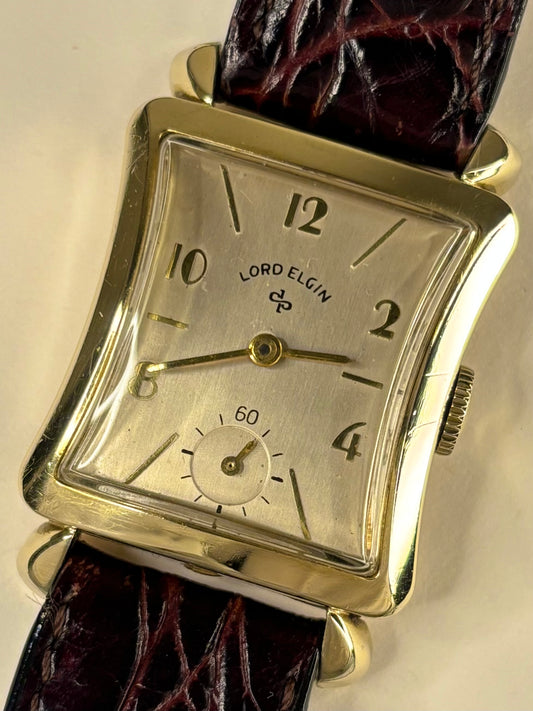 Lord Elgin 14K Gold Filled Vintage 1950’s Men’s Manual Tank Watch - 670