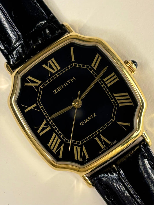 Vintage Zenith Ref. 27.0130.315 men’s gold plated dress timekeeper showcasing refined 1980s Swiss quartz design