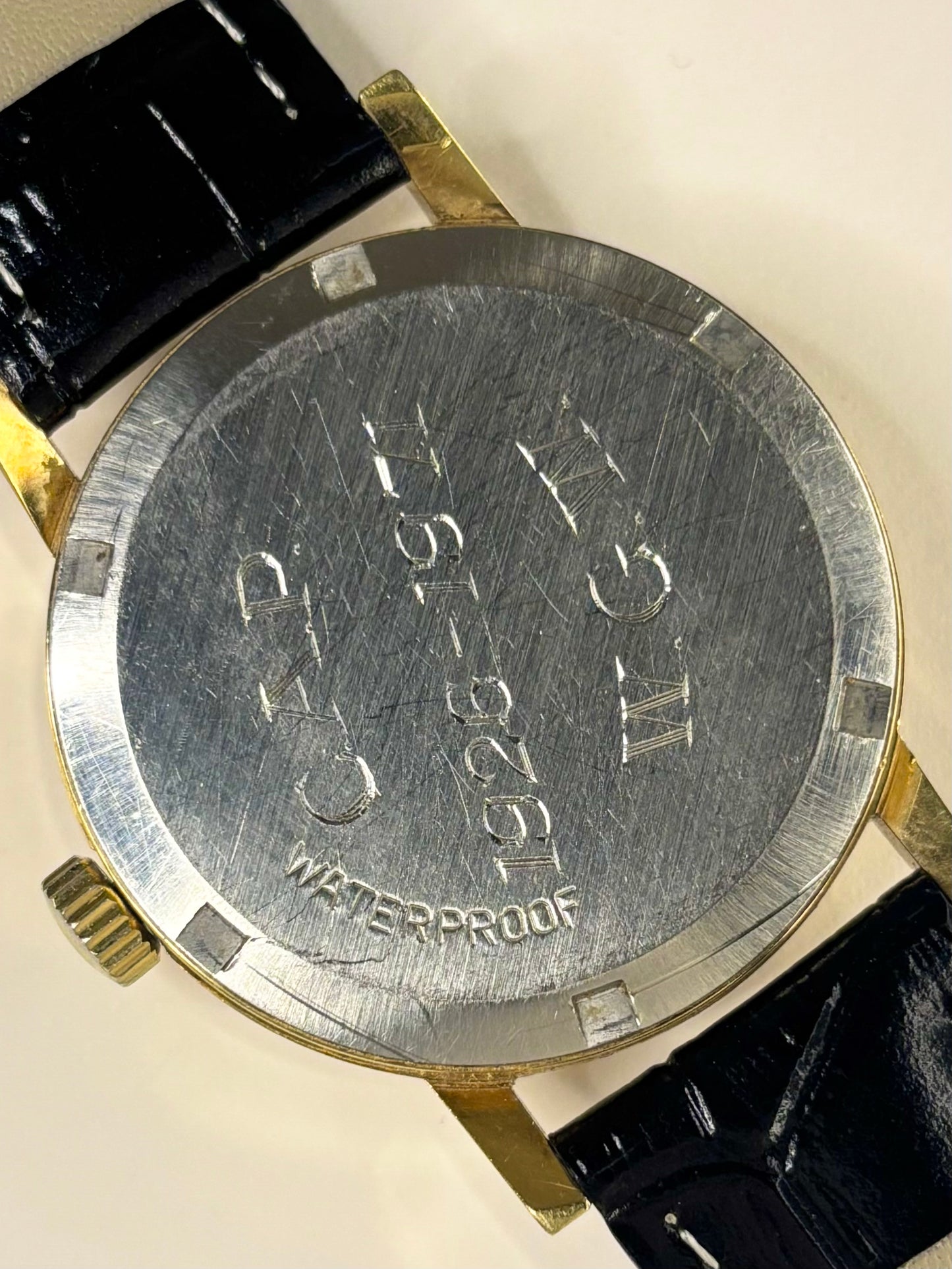 Vintage 1970 Omega Genève — 35mm gold-plated case, manual wind timepiece, signed caseback
