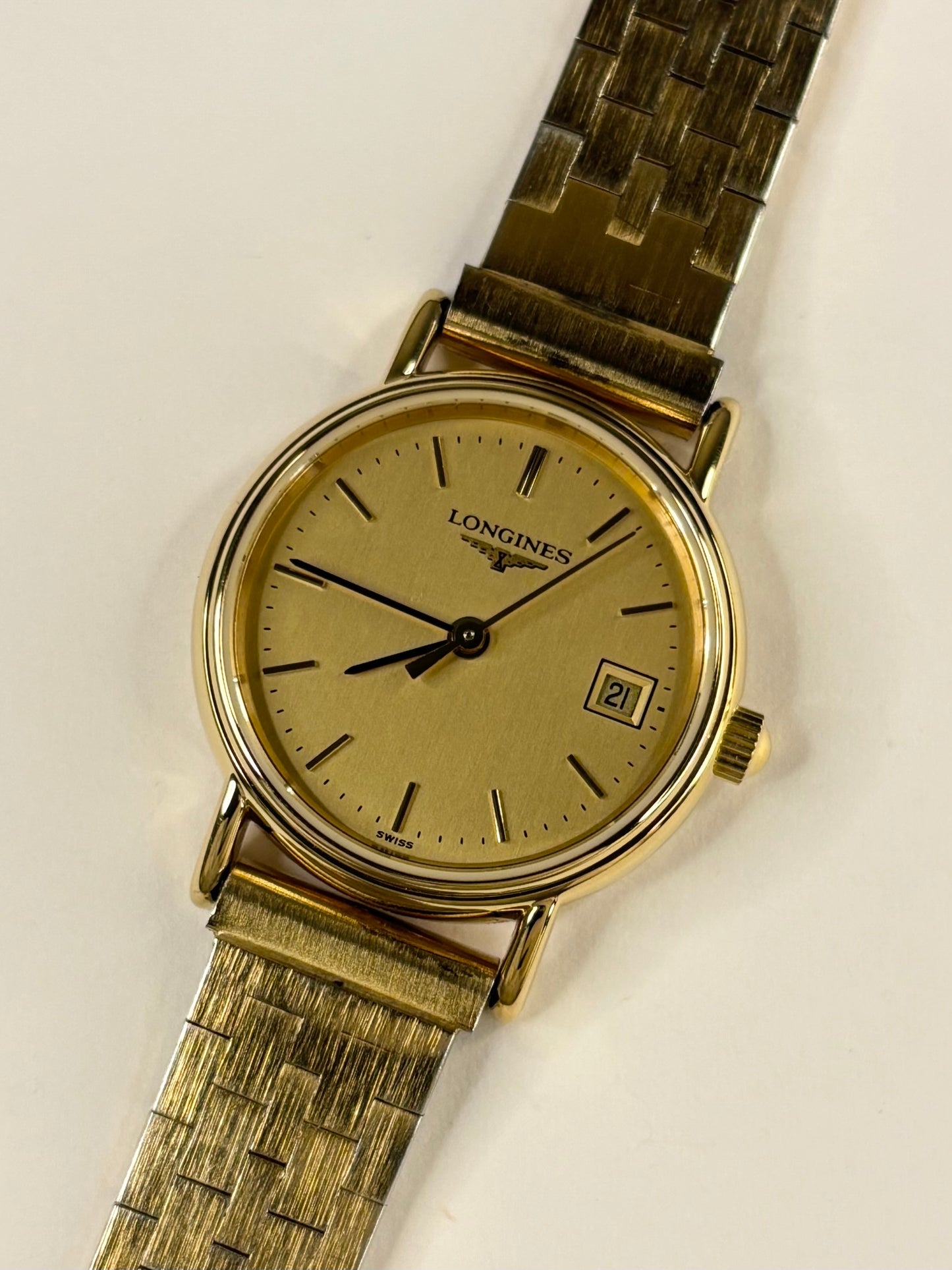 LONGINES Ladies *+PAPERS* Vintage 1990’s Quartz Date Gold Watch - L4.136.2