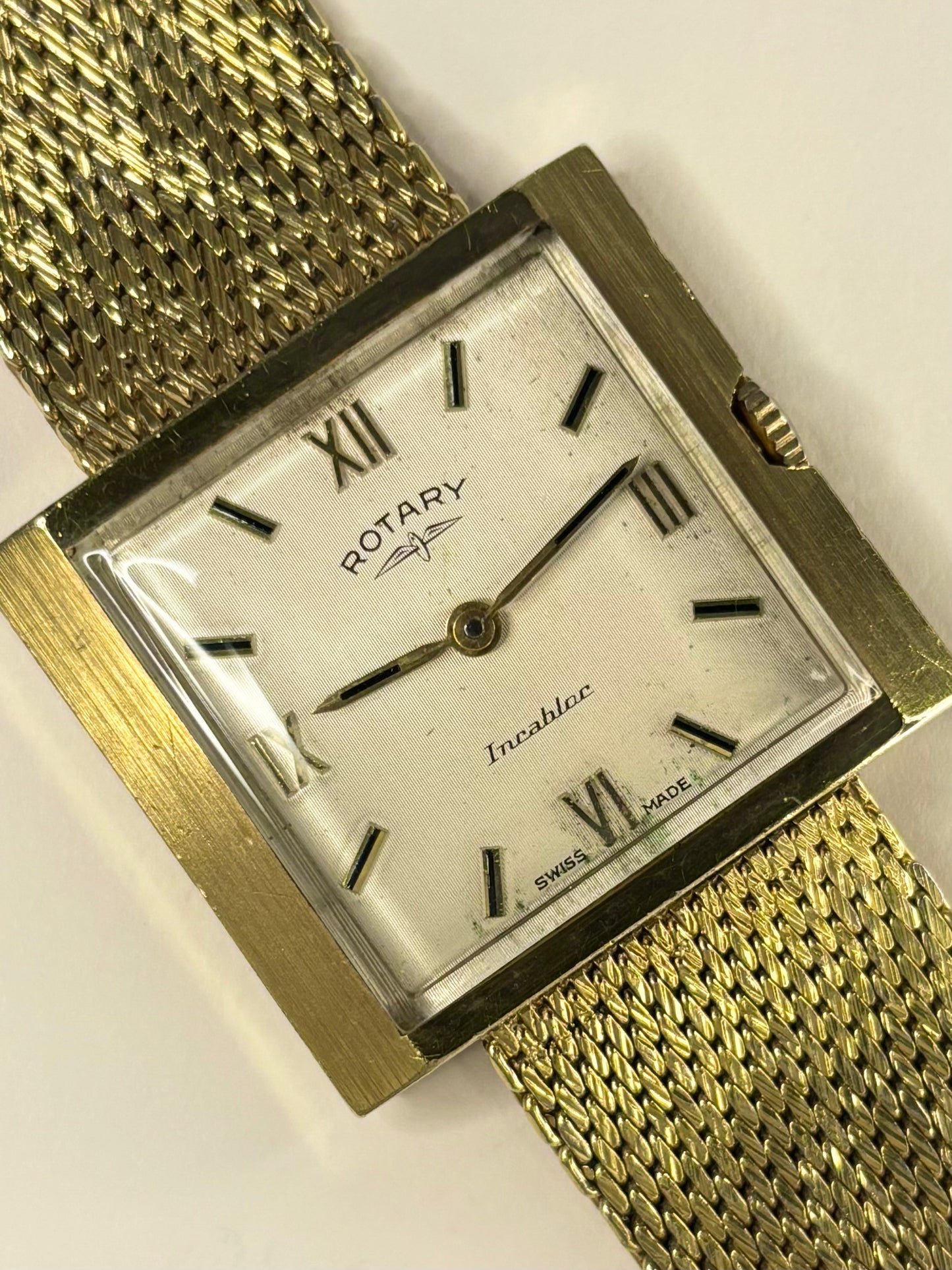 ROTARY Vintage 1960’s *BOX&PAPERS* Men’s Manual Integrated Gold Watch