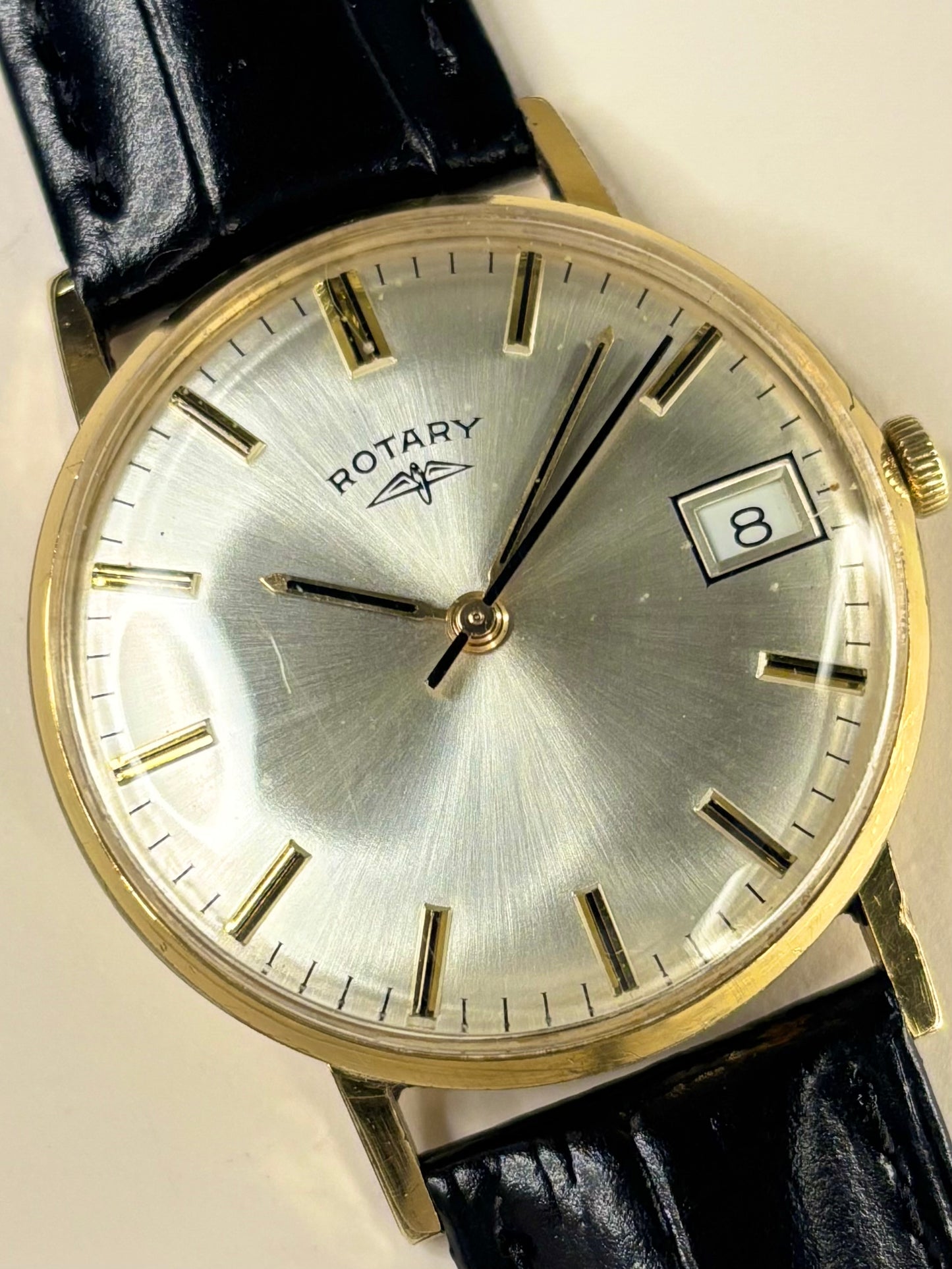 Rotary Vintage 1960’s Men’s Manual Sunburst Dial Date Gold Dress Watch - 421