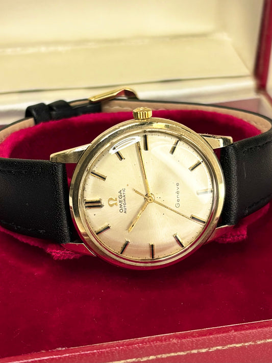 OMEGA Geneve 9ct Gold Vintage *+BOX* 1960’s Automatic Gold Dress Watch - 25418
