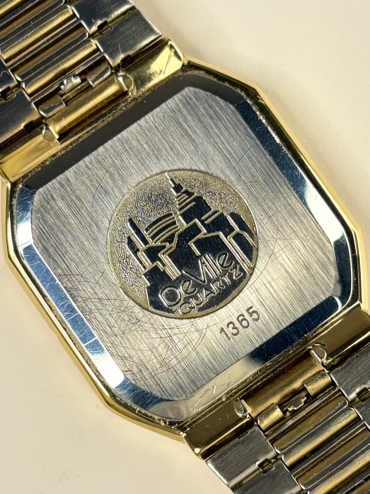 Omega De Ville ref. 1365 timekeeper — 1978 quartz movement, 30mm gold-plated case with polished caseback design