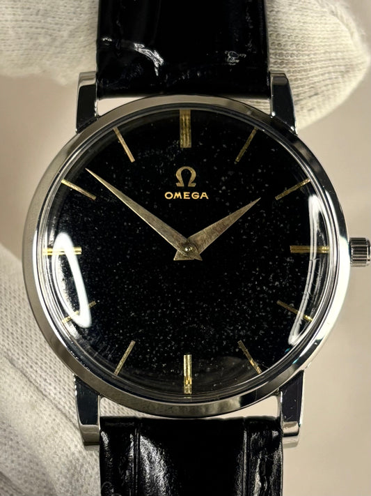 OMEGA Vintage *RARE* 1950’s Men’s Manual Black Dial Silver Dress Watch - 14371