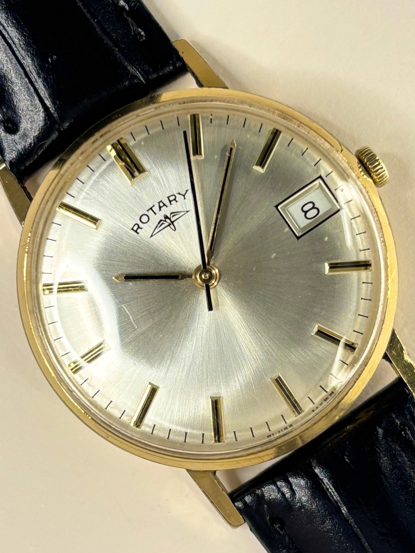 Rotary Vintage 1960’s Men’s Manual Sunburst Dial Date Gold Dress Watch - 421