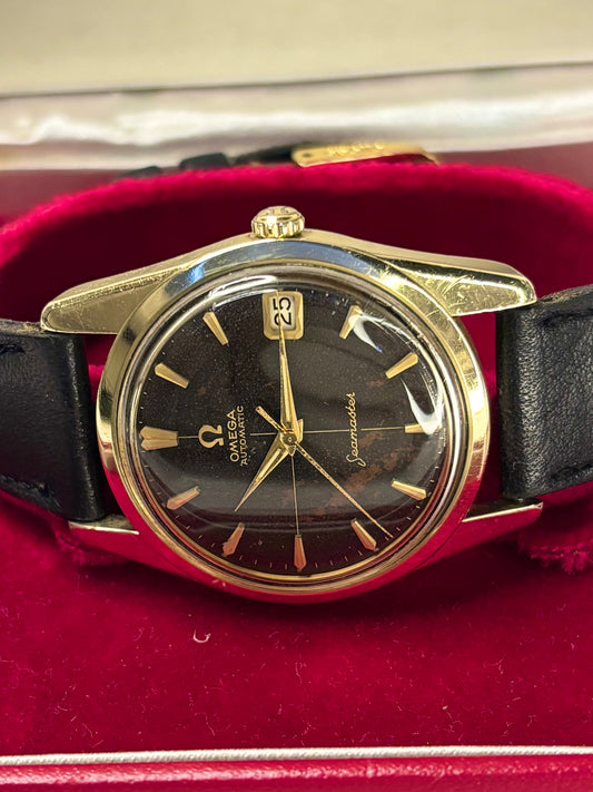 OMEGA Seamaster Vintage 1960’s *+BOX* Men’s Automatic Black Dial Gold Dress Watch