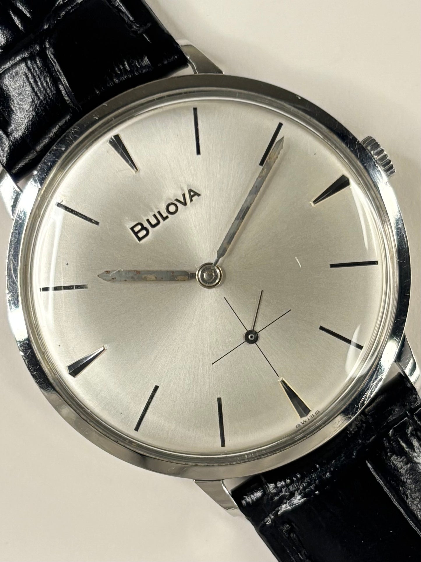 BULOVA Vintage 1960’s Men’s Manual Sub-Seconds Silver Dress Watch