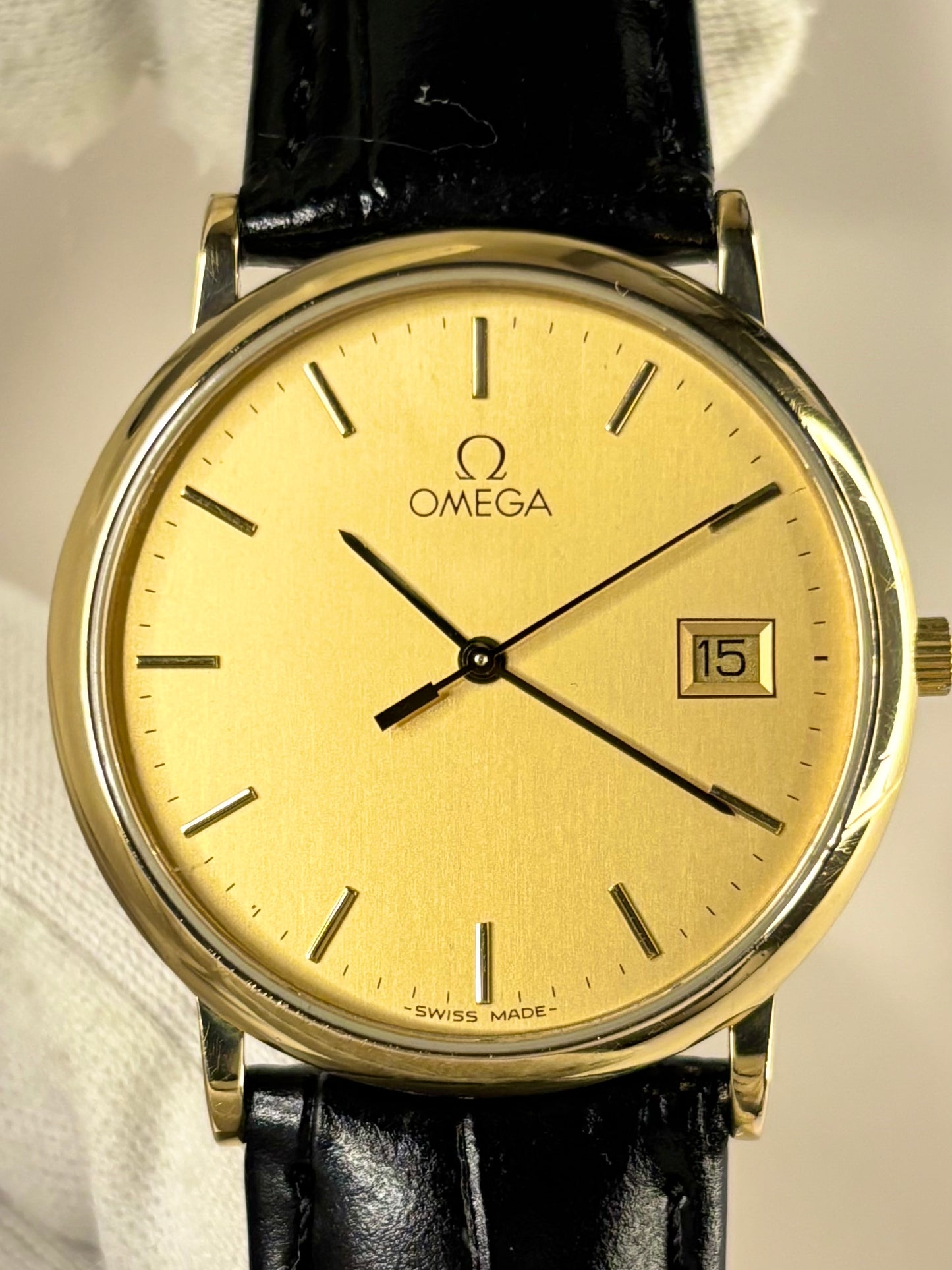OMEGA De Ville *+PAPERS* Vintage Men’s Date Gold Dress Watch - 396.1012