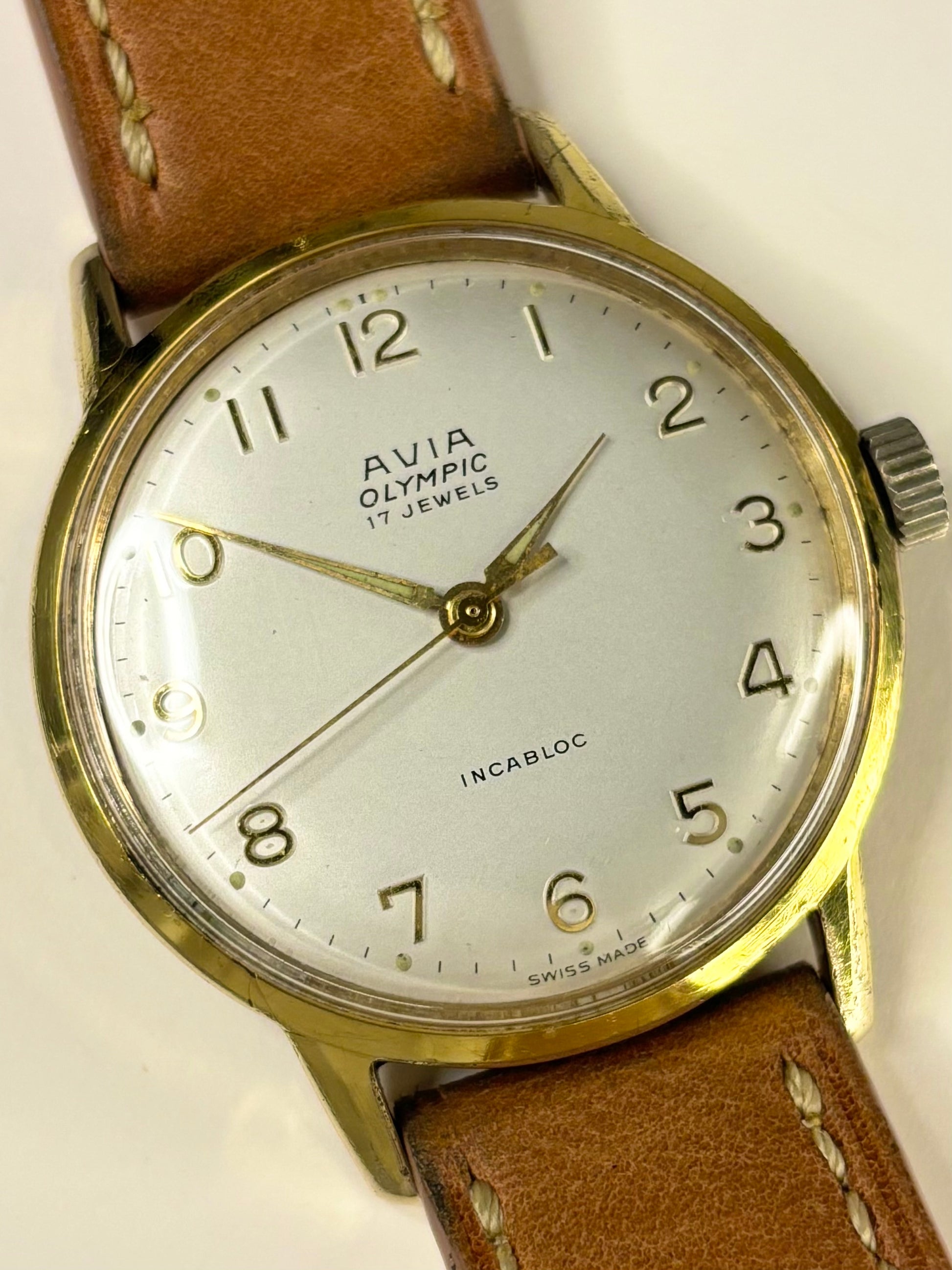 Authentic Avia Olympic vintage timekeeper 1960s manual movement