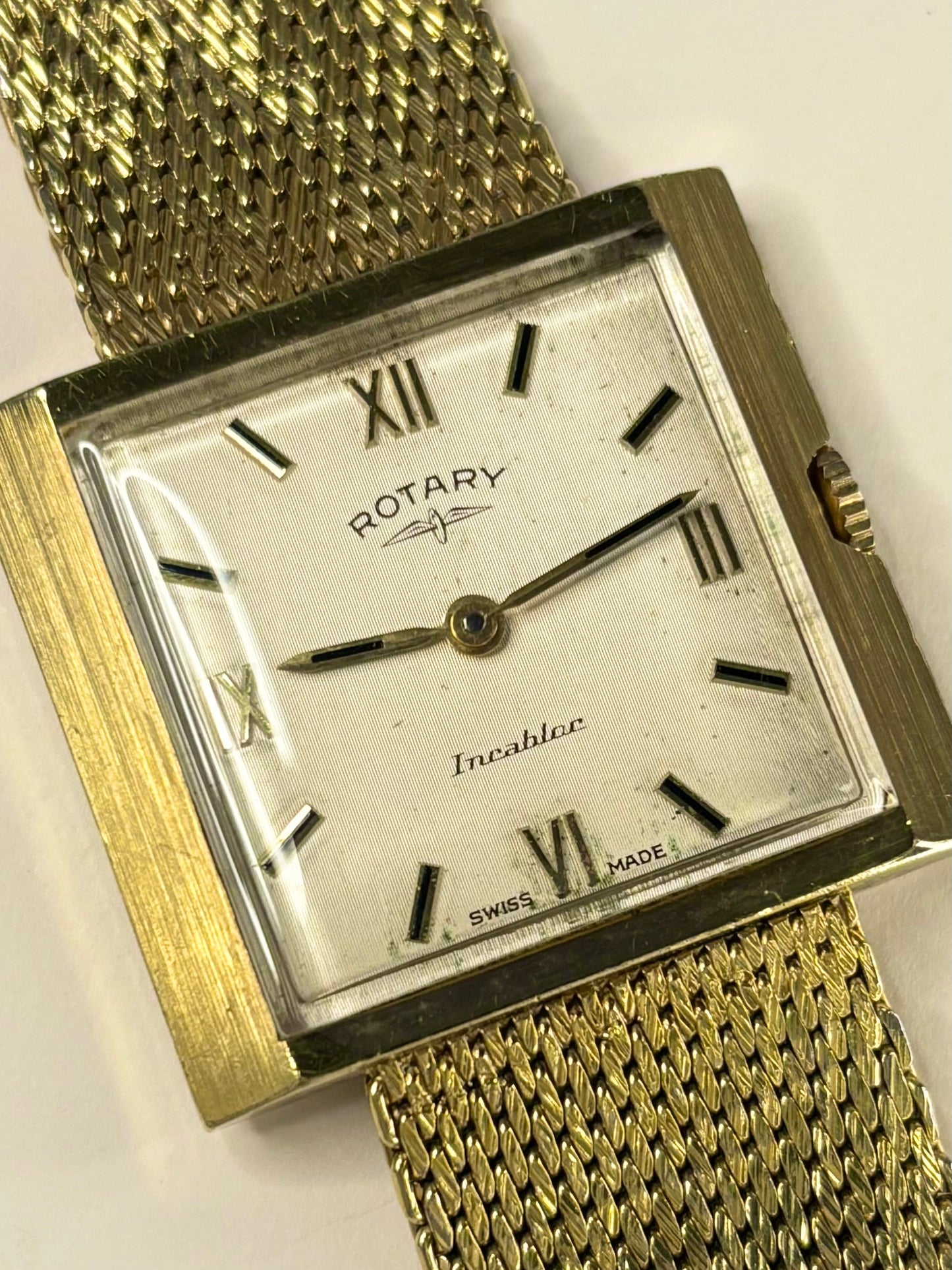ROTARY Vintage 1960’s *BOX&PAPERS* Men’s Manual Integrated Gold Watch