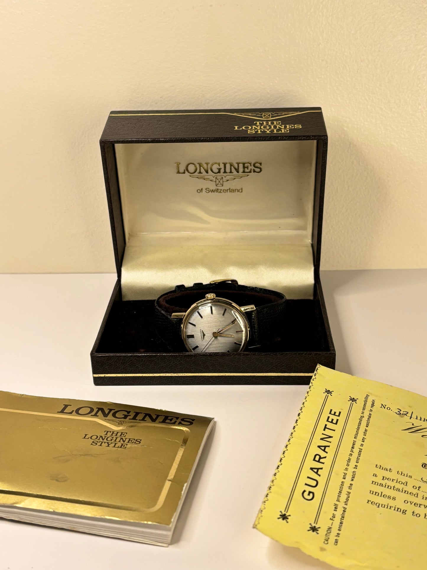 Longines 1977 vintage men’s timepiece superb condition with box and sales papers