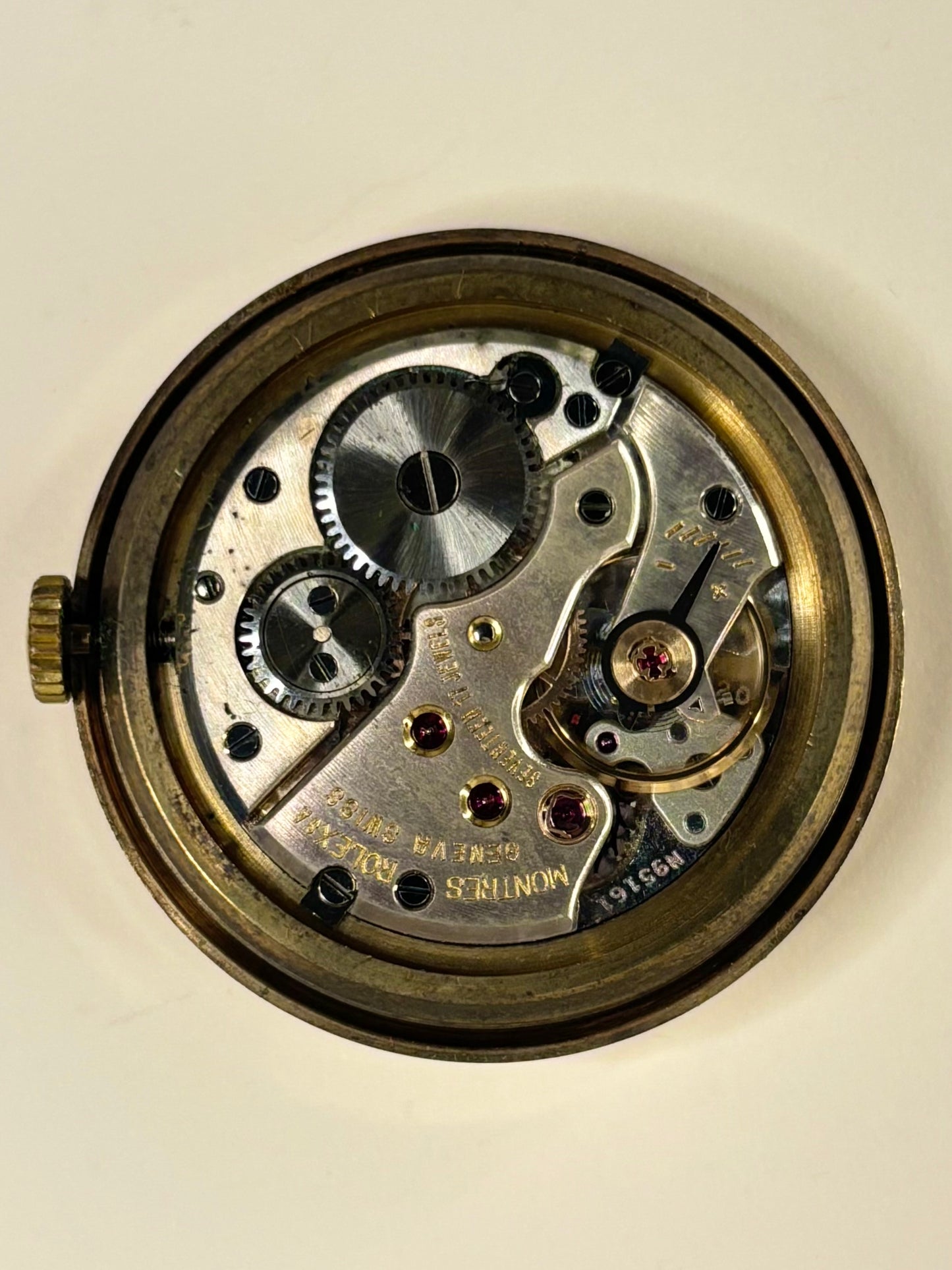 manual movement of Rolex Precision vintage men’s watch ref. 1200 with manual wind movement, 32mm case