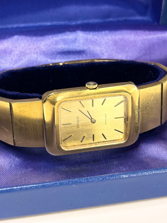 TISSOT Stylist Vintage 1970’s *+BOX* Men’s Manual Gold Bracelet Watch