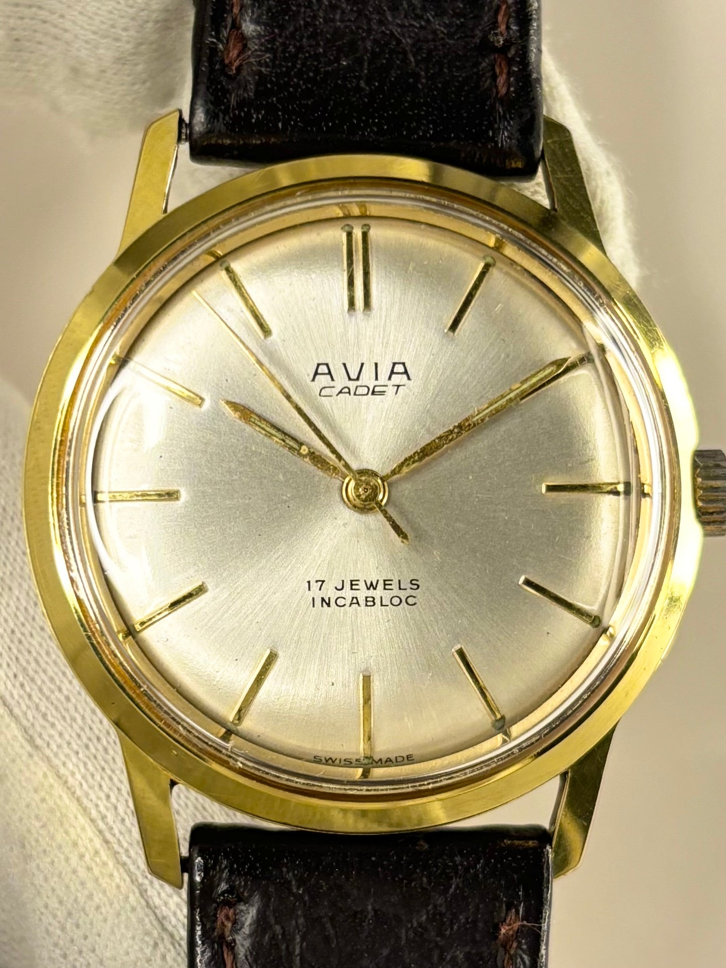 AVIA Cadet *+BOX* Vintage 1960’s Men’s Manual Gold Dress Watch