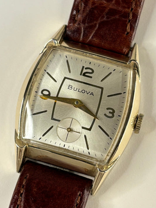 Bulova 10K Rolled Gold Vintage 1960’s Men’s Sunburst Dial Tank Watch - 11 AL