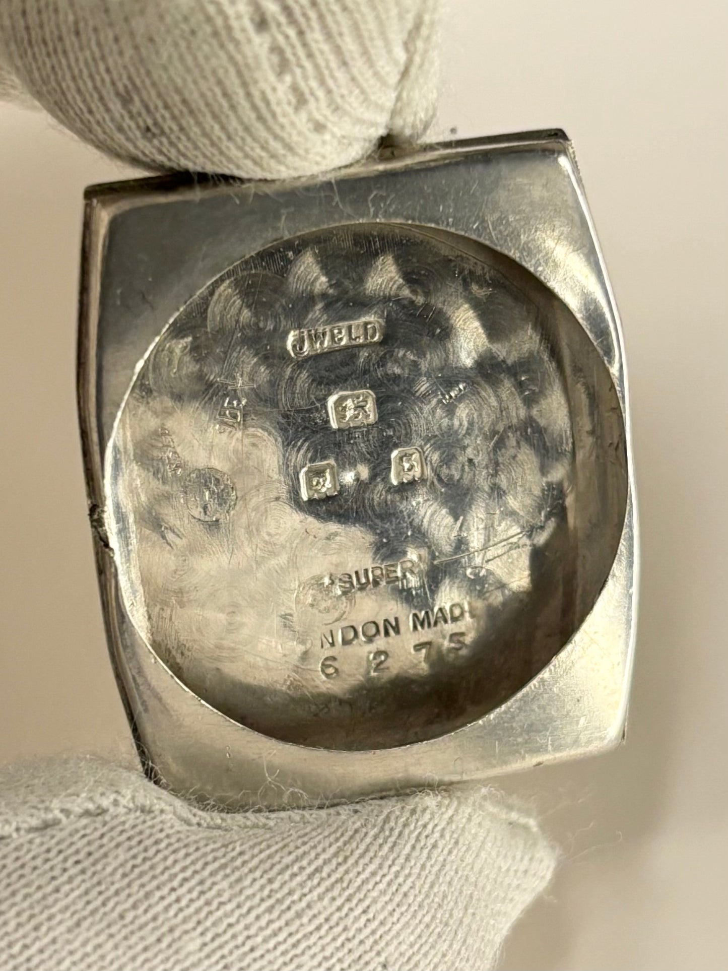 J W BENSON Solid Silver *BOXED* Vintage 1940’s Men’s Manual Sub-Seconds Tank Watch
