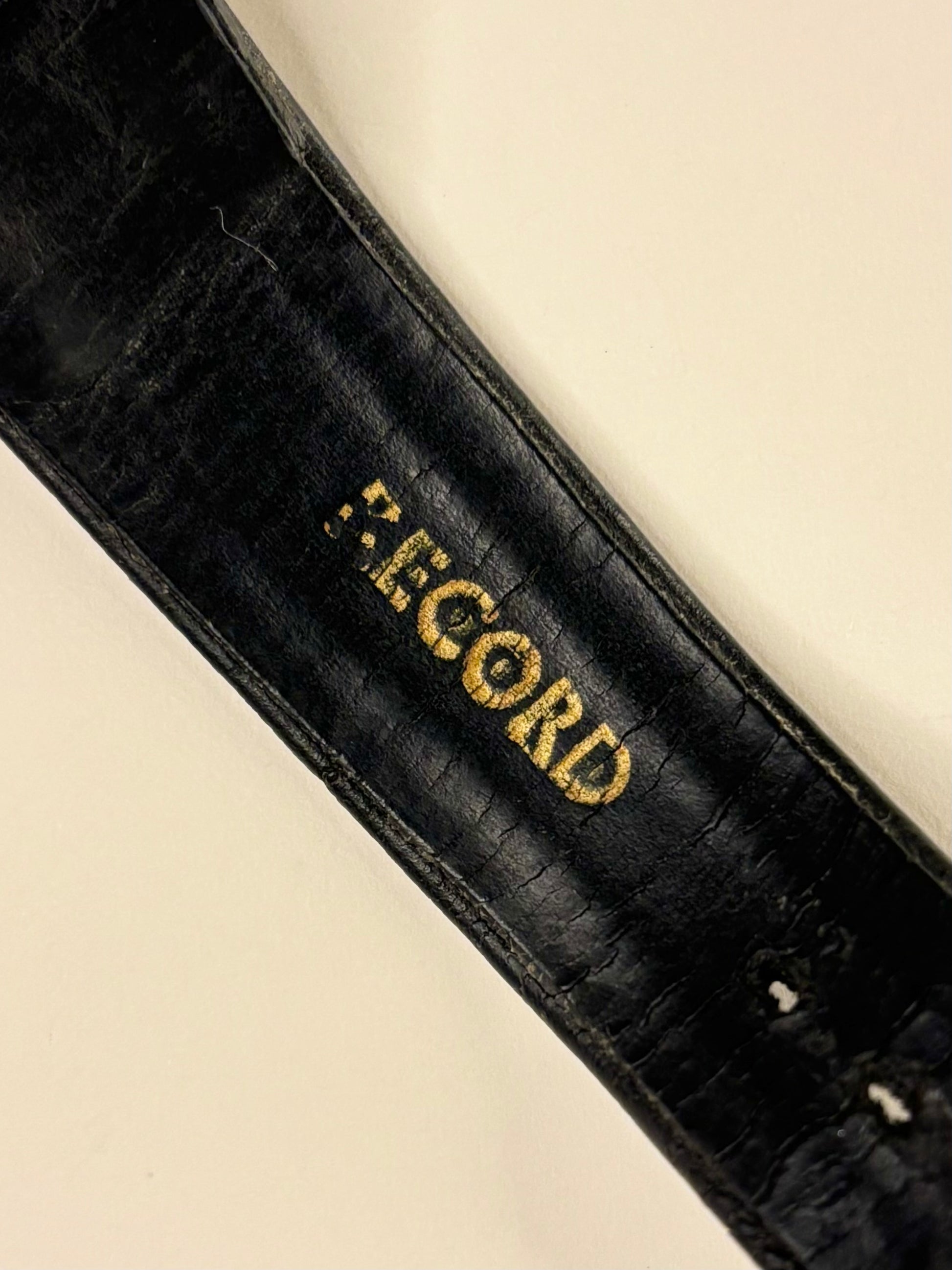 original leather strap of Record De Luxe vintage 1960s gold plated manual dress watch