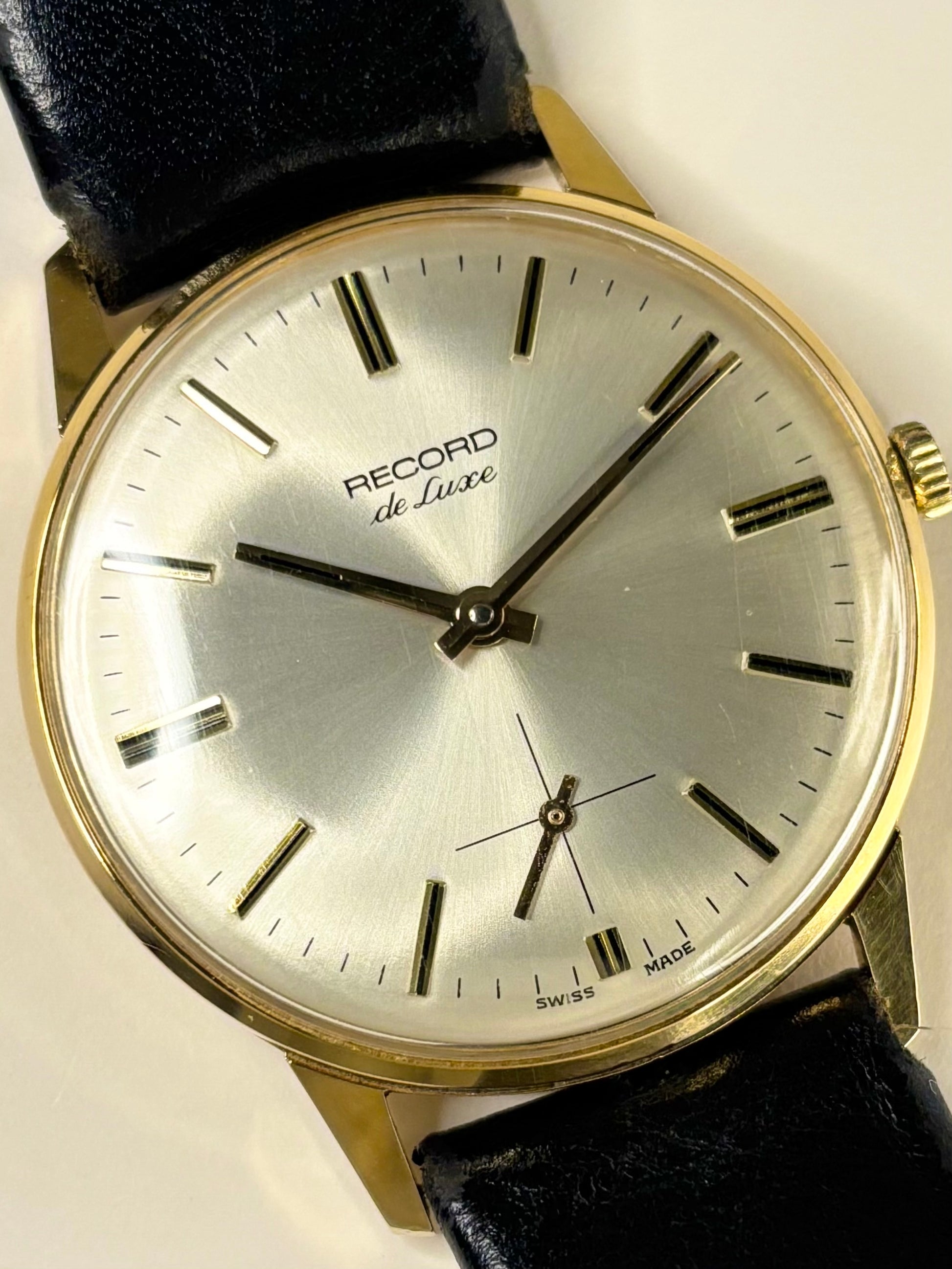 Record De Luxe vintage 1960s men’s timepiece gold plated manual wind watch