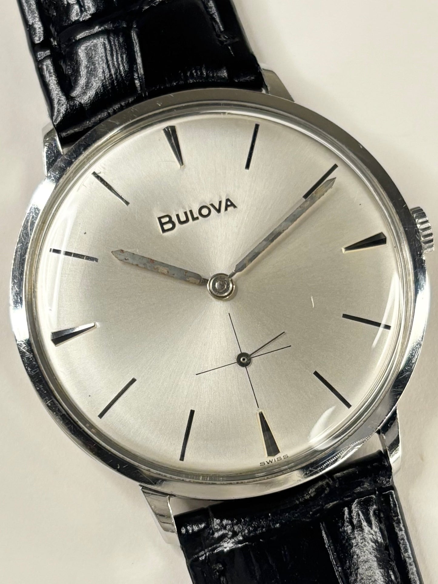 BULOVA Vintage 1960’s Men’s Manual Sub-Seconds Silver Dress Watch
