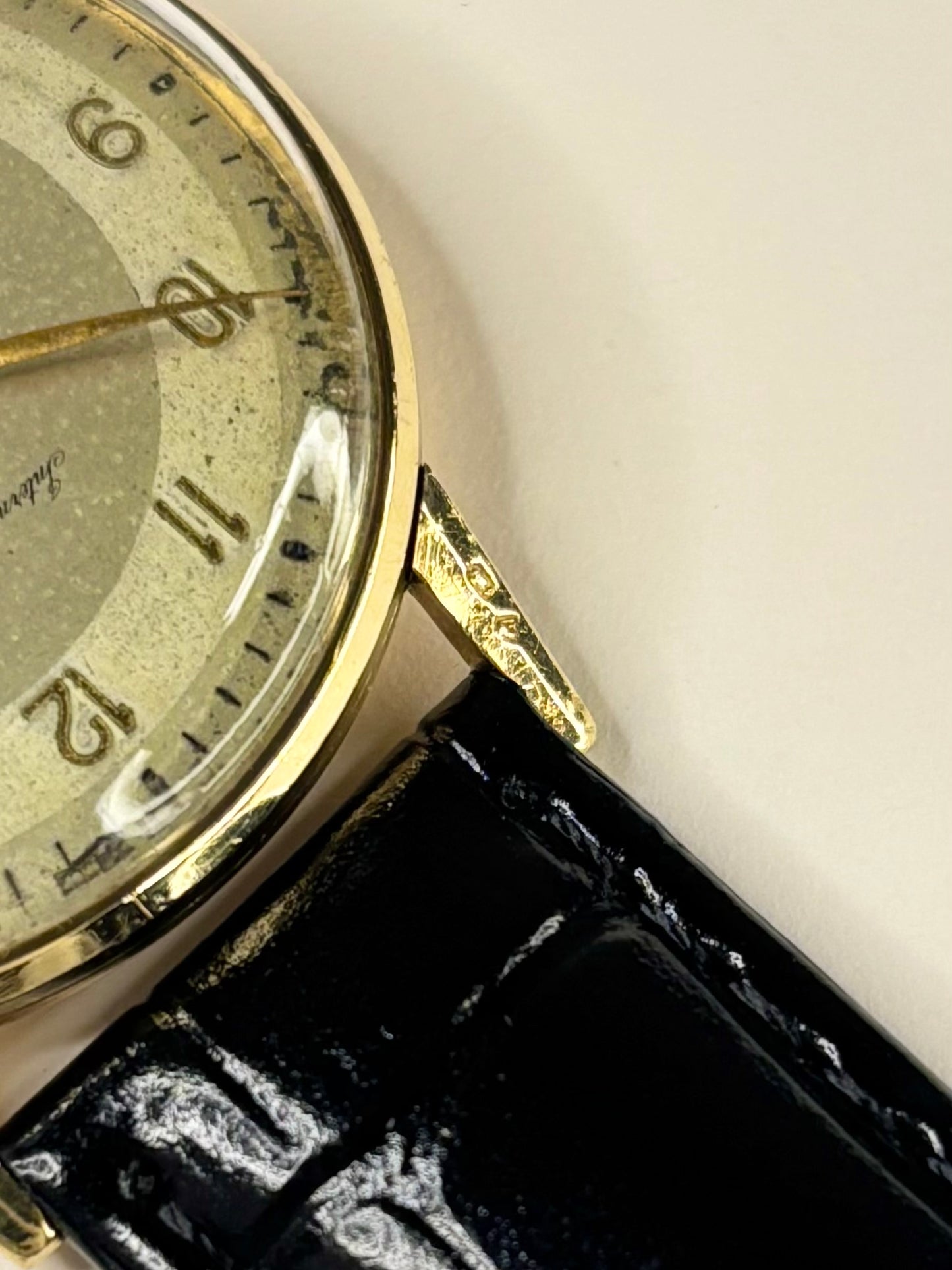IWC Schaffhausen 18ct gold hallmark vintage timepiece