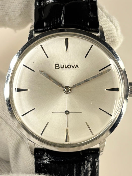 Bulova 1960s vintage men’s timepiece manual wind stainless steel