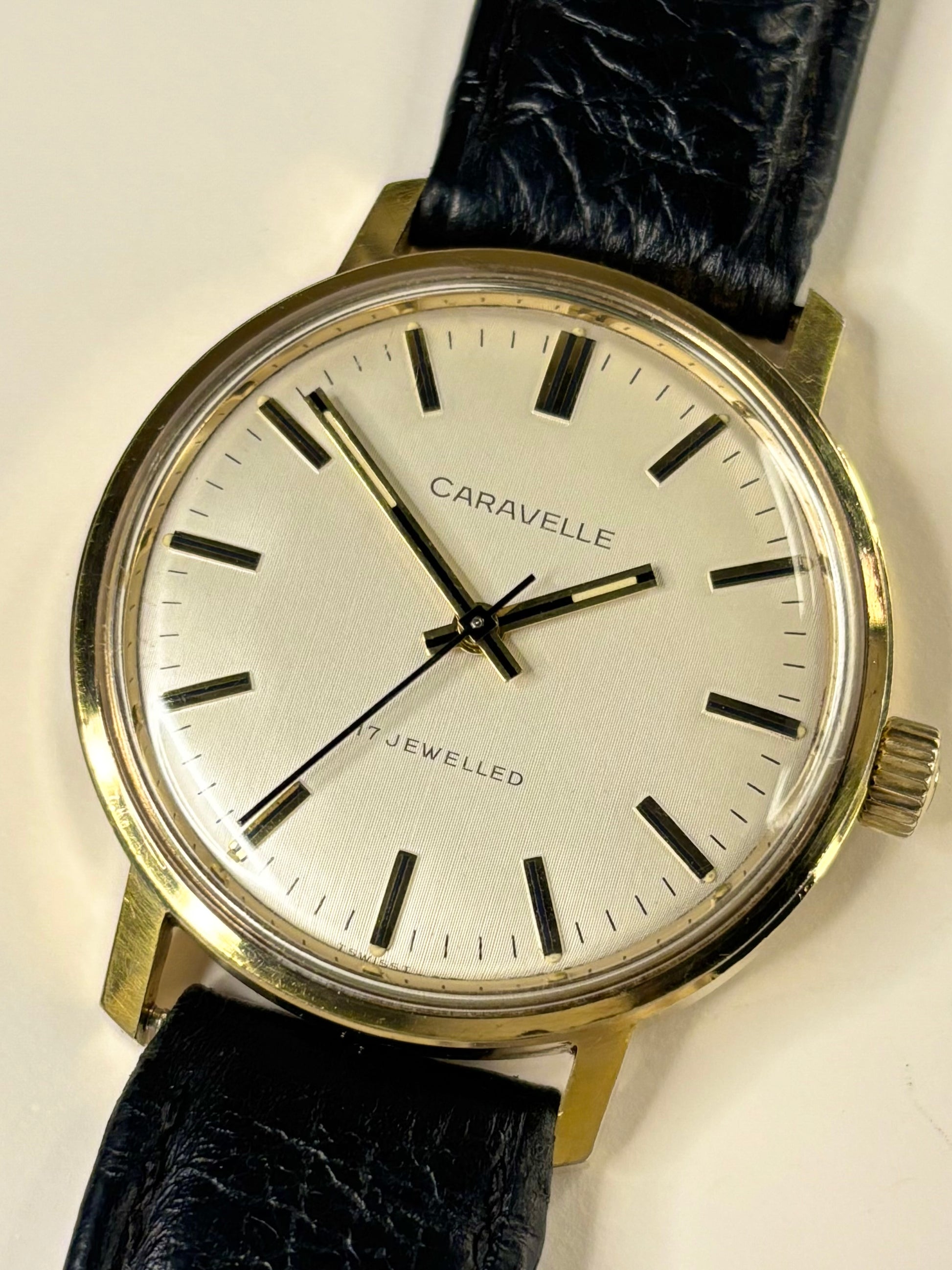 Caravelle 1974 vintage men’s timepiece manual wind excellent condition