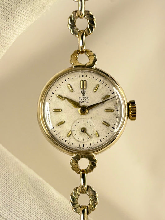 TUDOR Royal 9ct Gold Ladies *+BOX* Vintage 1950’s Manual Gold Watch