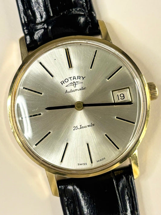 ROTARY Vintage 1970’s Men’s Automatic Date Gold Dress Watch - 2824