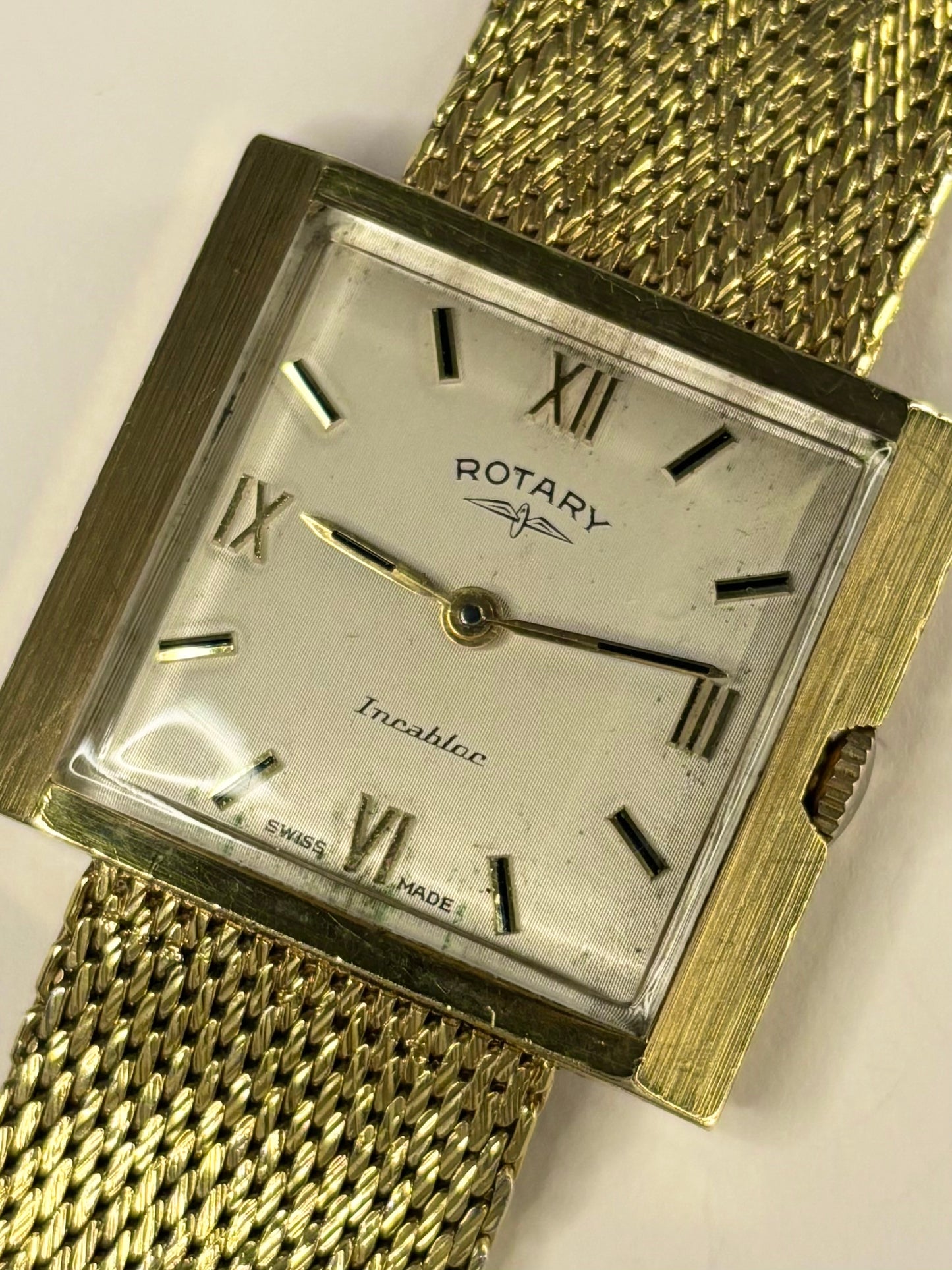 ROTARY Vintage 1960’s *BOX&PAPERS* Men’s Manual Integrated Gold Watch