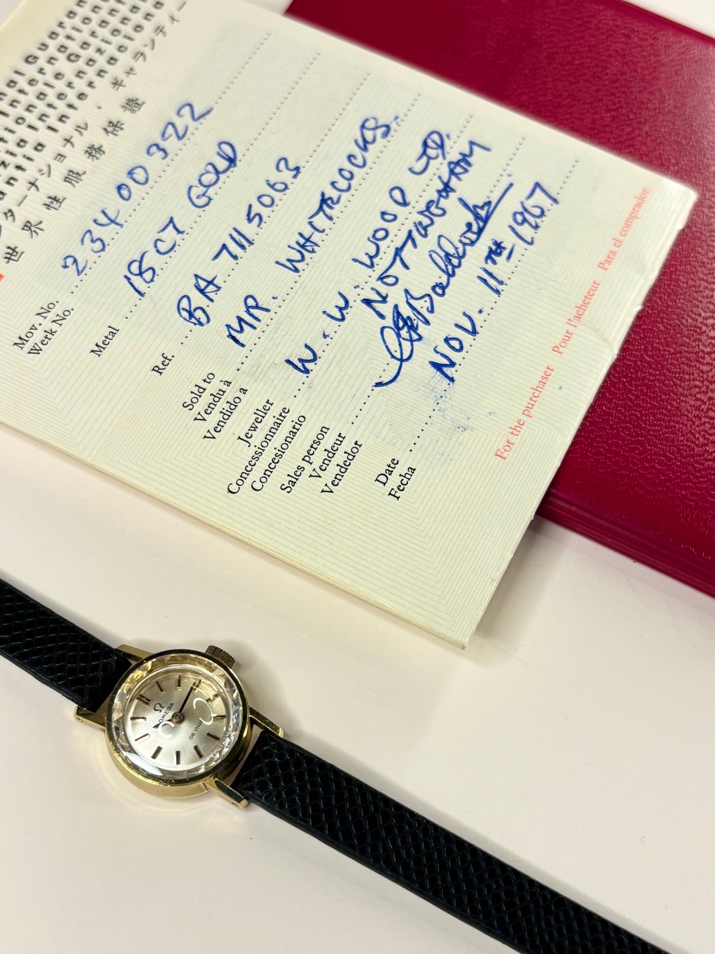 OMEGA De Ville 18ct Gold Ladies *+BOX&PAPERS* Vintage 1960’s Manual Cocktail Watch