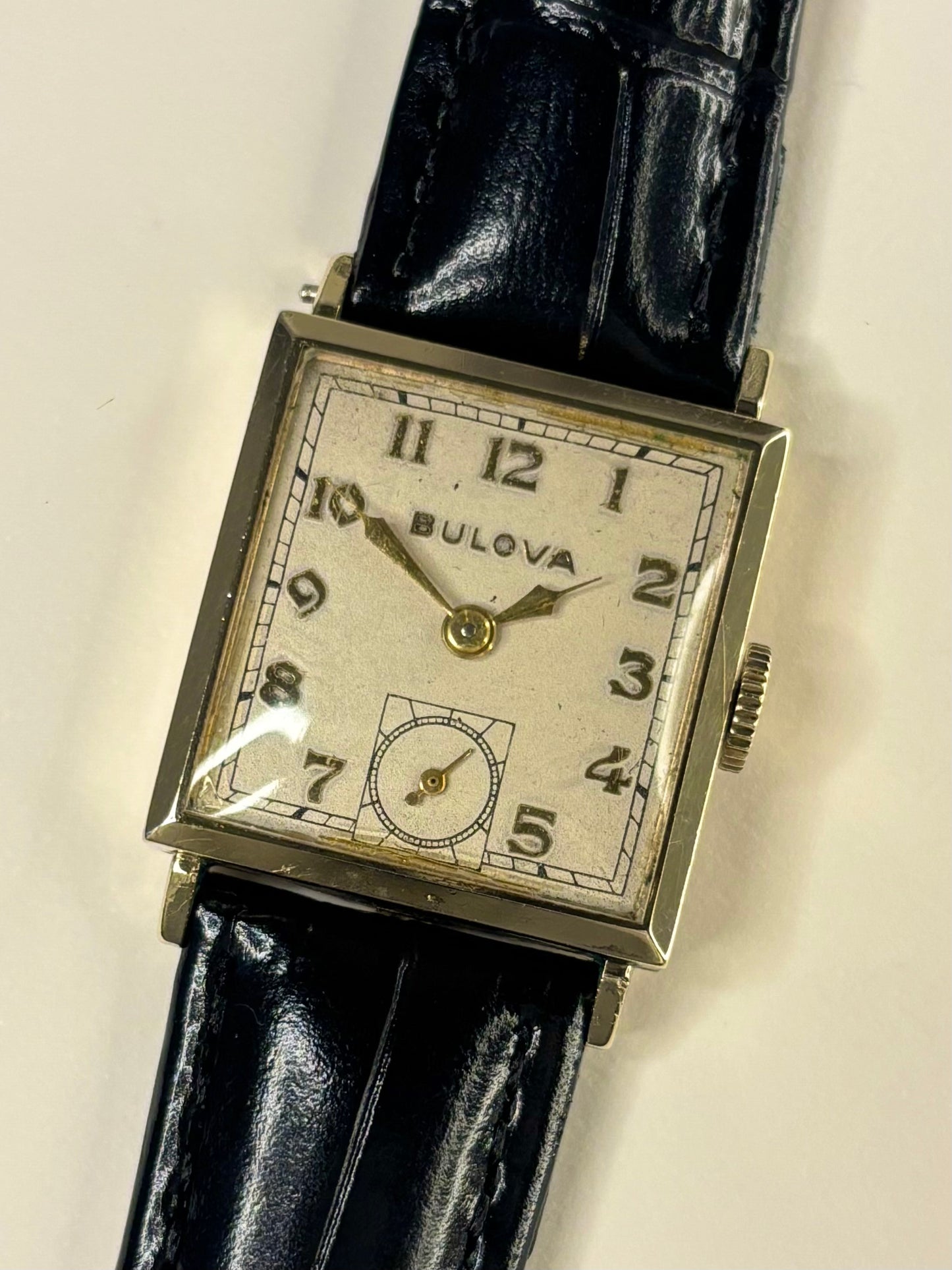 BULOVA 10K Gold Filled Vintage 1950’s Men’s Sub-Seconds Square Dress Watch