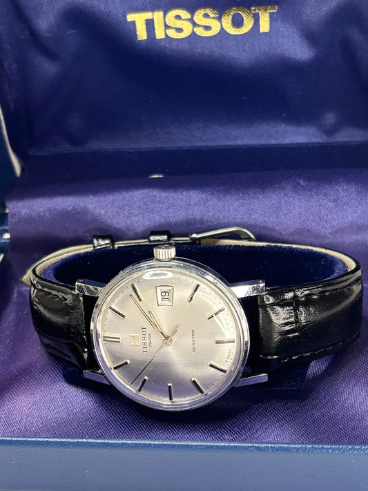 TISSOT Seastar Vintage 1970’s *FULL SET* Men’s Manual Date Silver Dress Watch - 42520