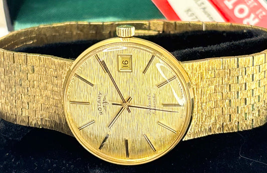 rotary vintage 1970s bark effect integrated watch