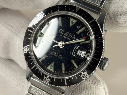 globa vintage 1960s gents divers watch