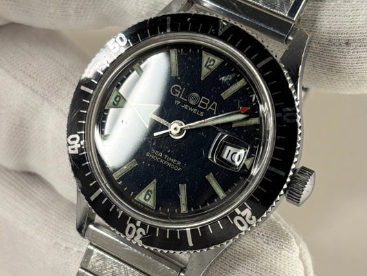 globa vintage 1960s gents divers watch