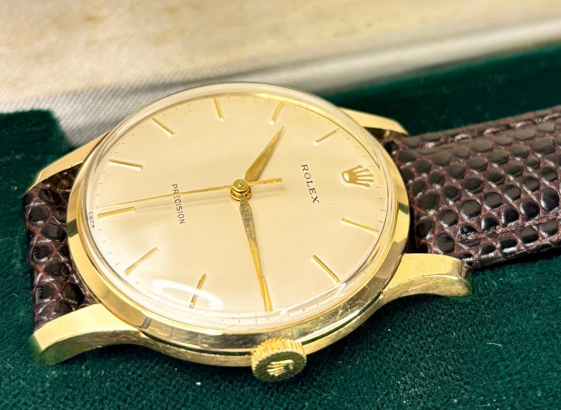 Rolex Precision 18ct gold 1960s dress watch in its original box