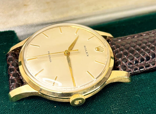 Rolex Precision 18ct gold 1960s dress watch in its original box