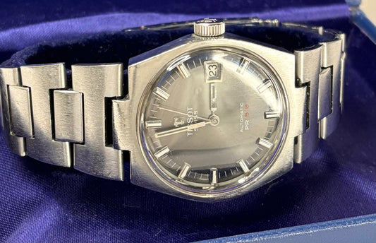 tissot pr516 vintage mens automatic sports watch in box 
