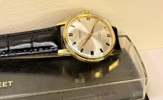 j wbenson vintage mens 1960s gold dress watch with box and papers 
