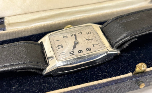 jwbenson vintage 1940s tank watch in box 